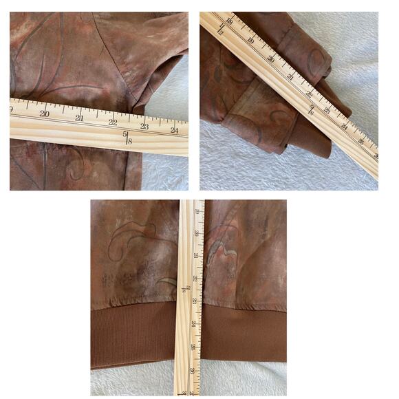 Vintage Zero Restriction Floral Golf Jacket Women M Brown Old Money Made in USA - Picture 8 of 8